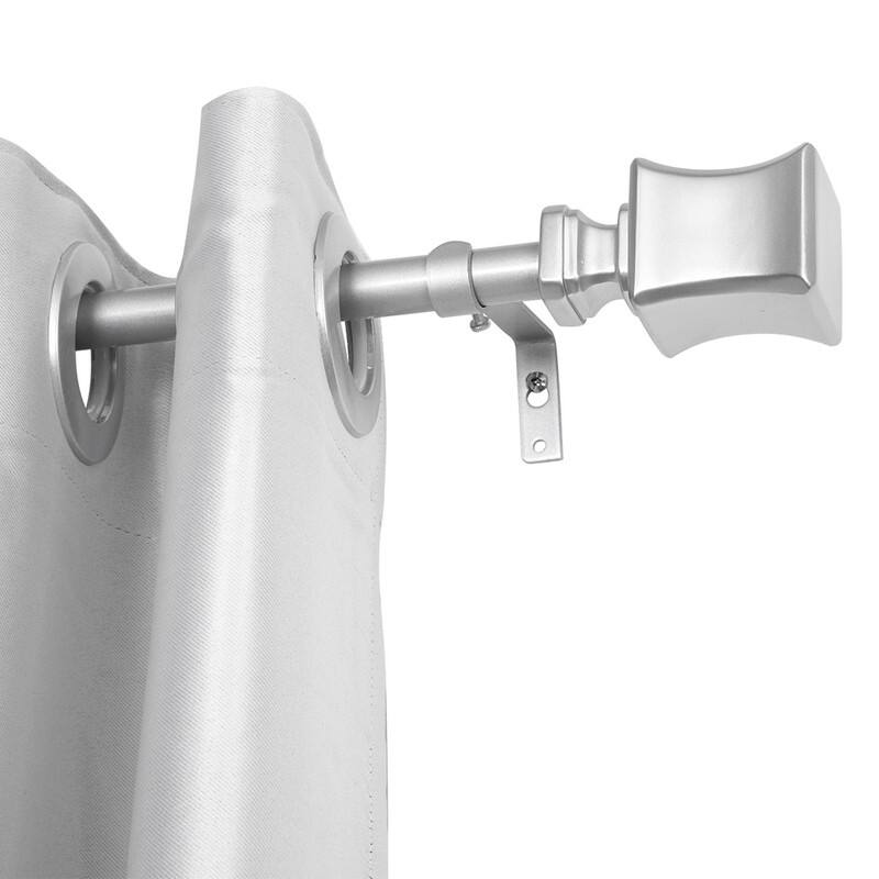 UTOPIA ALLEY Wall Mounted 3/4 Inch Curtain Rod - Curtain Rods For Windows, Adjustable Drapery Rods - 28-48 - Nickel