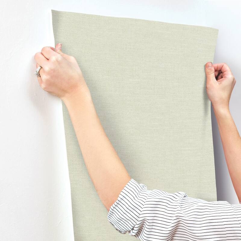 Chesapeake Chambray Sage Fabric Weave Wallpaper