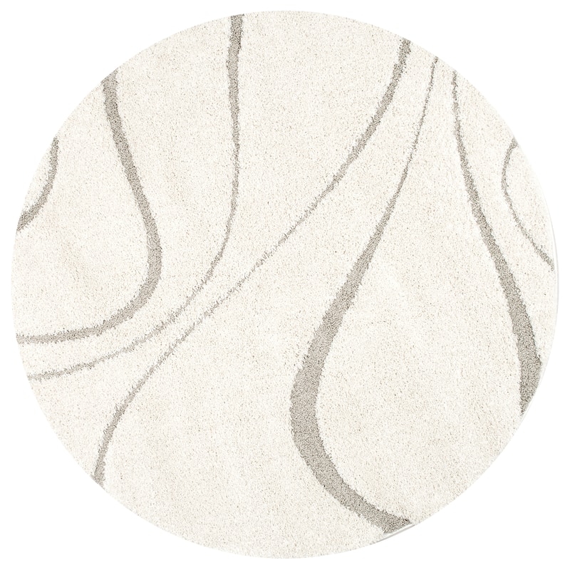 Brooklyn Rug Co Krista Contemporary Swirls Shag Area Rug