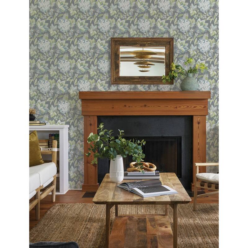 A-Street Prints Valdivian Aqua Floral Wallpaper