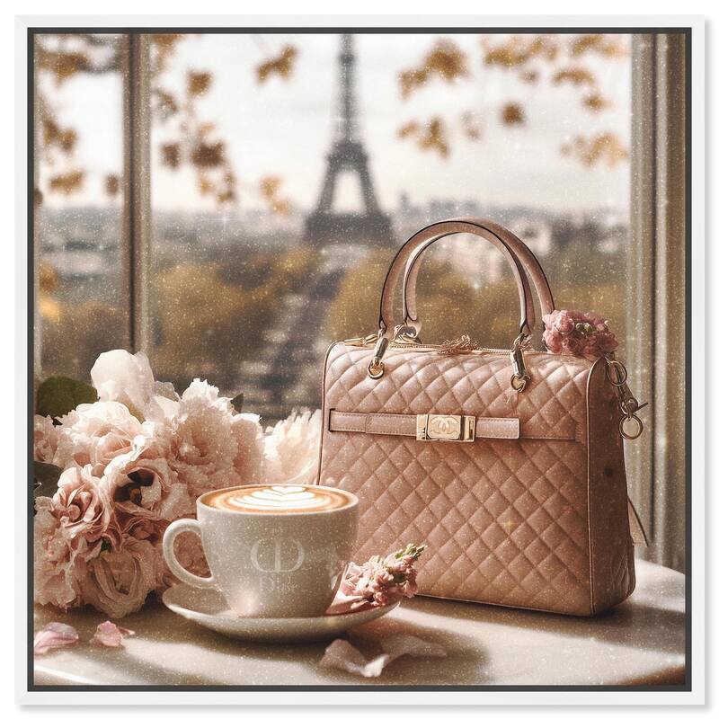 Glam by the Window Paris Canvas by Art Remedy - White - 20" x 20"
