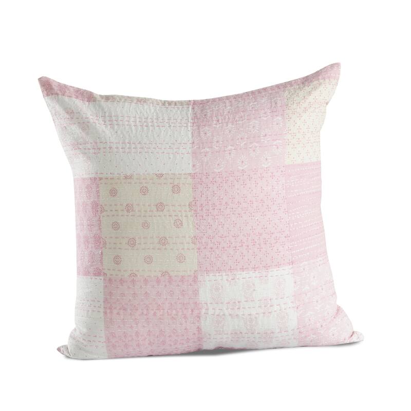 Sevita Cotton Candy Kantha Throw Pillow 20 Inch