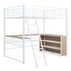 preview thumbnail 7 of 28, Contemporary Twin Size Metal Loft Bed with 3 Layers of Shelves and L-shaped Desk, Versatility galore, Maximized space, White