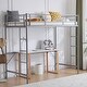 preview thumbnail 23 of 43, Twin Size Metal Loft Bed With Safety Guardrails & 2 Built-In Ladders, Loft Bunk Bed Frame For Teens Juniors Adults
