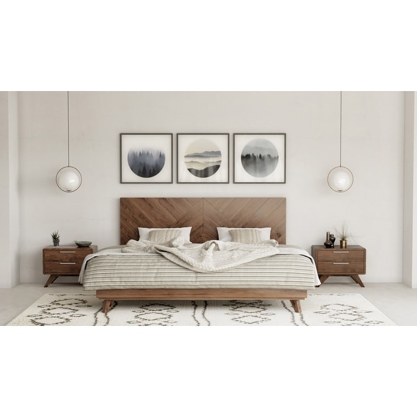 Modern walnut bed outlet frame