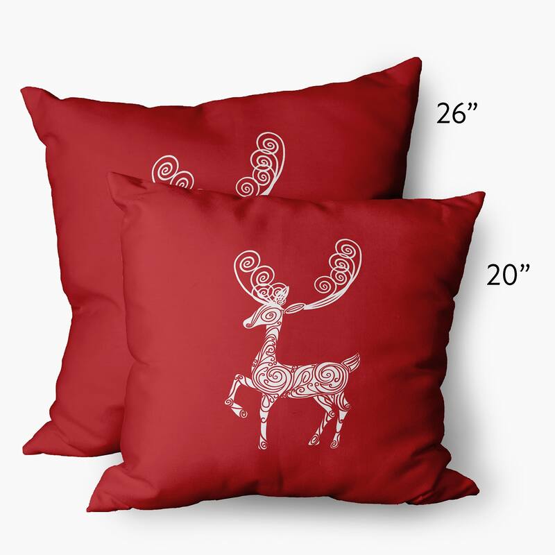 Fancy Christmas Reindeer Decorative Throw Pillow