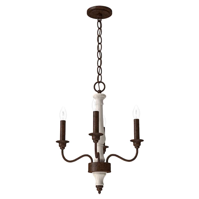 Hunter Teren 4-Light Chandelier - Island, Dining Room, Entry - Candle, Vintage, French Country, Farmhouse