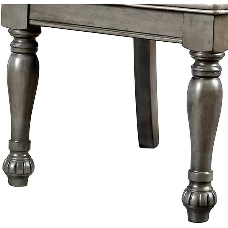 Transitional Gray Finish Padded Seat Side Chairs