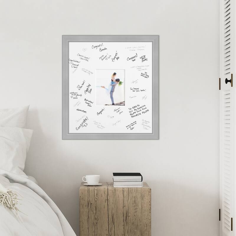 Vista Signature Mat Picture Frame - Autograph Photo Frame Guest Book Alternative for Weddings, Graduations, or Retirement