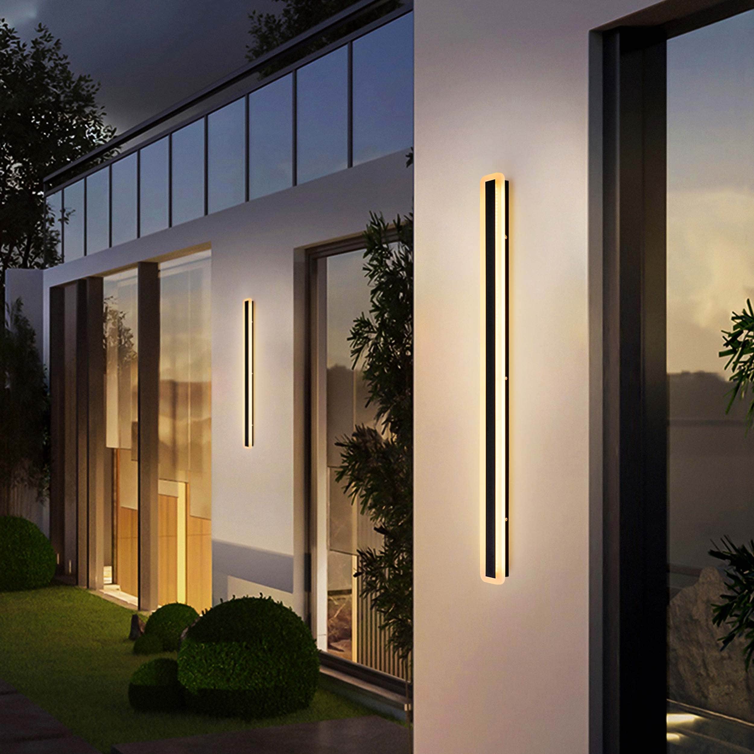 1 Light Modern Linear Strip Integrated LED IP65 Waterproof Indoor Outdoor Wall Light