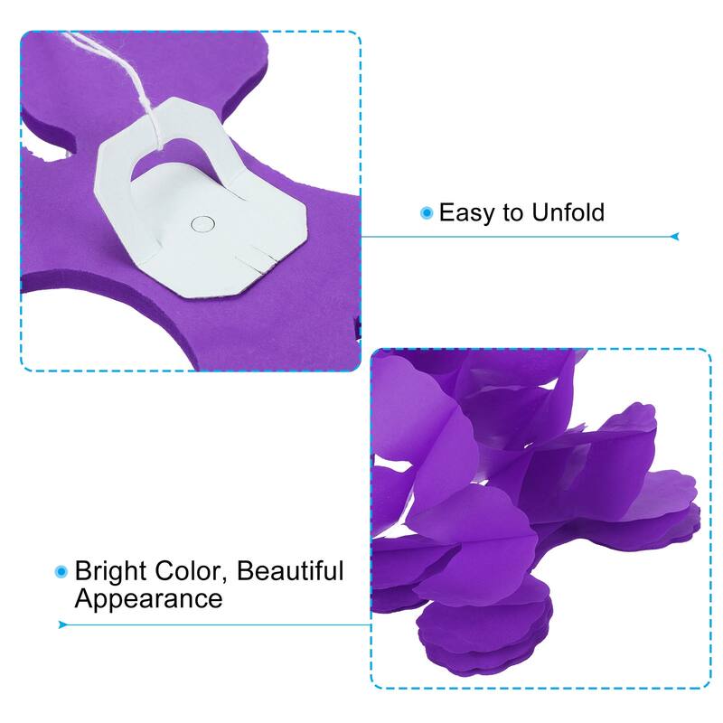 6Pcs 9.8ft Four-Leaf Paper Flower Garland Hanging Streamers 3 Color