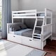 preview thumbnail 1 of 42, Max and Lily Twin over Full Bunk Bed with Under Bed Storage Drawers White