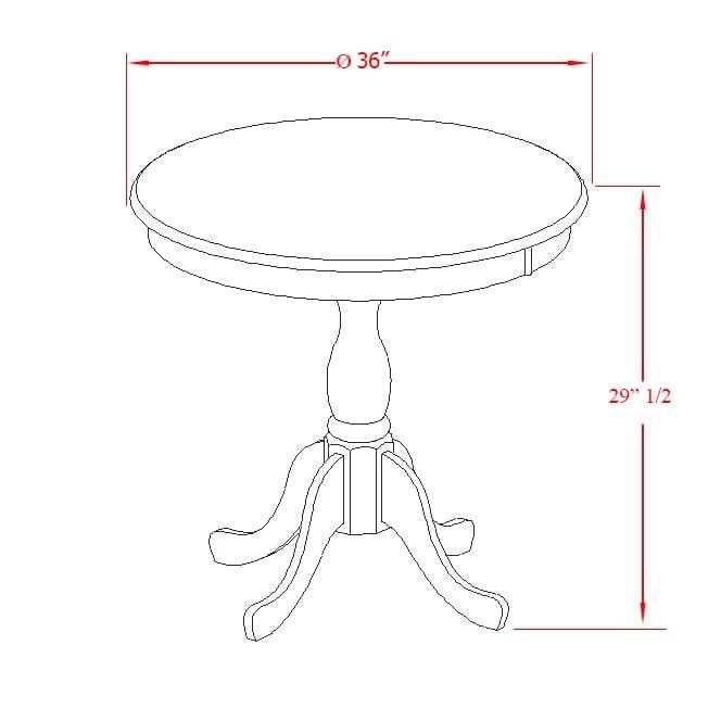 East West Furniture Dining Table Set- A Round Kitchen Table and Dining Chairs, Black & Cherry (Pieces & Seat Type Options)