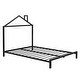 preview thumbnail 14 of 46, Metal Platform Bed for Kids, Low Bed Frame with House Shaped Headboard & Slats Support, No Spring Box Need, Easy to Assembly