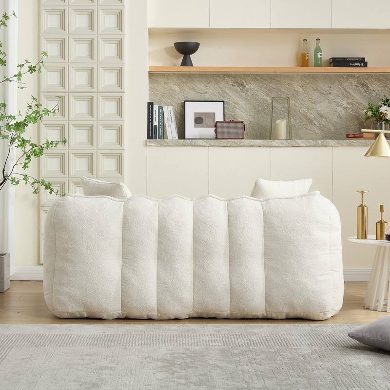66-Inch Chenille Upholstered Loveseat with Pillows
