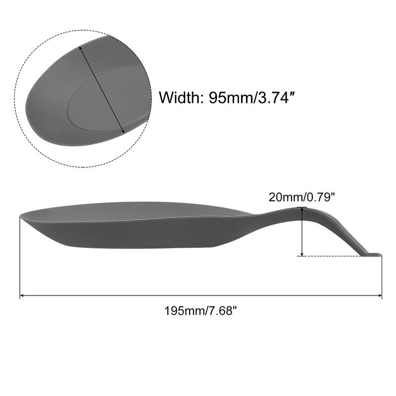 3.74" Heat Resistant Silicone Spoon Rest Kitchen Utensil Holder, 2Pcs - Dark Gray - 4Pcs