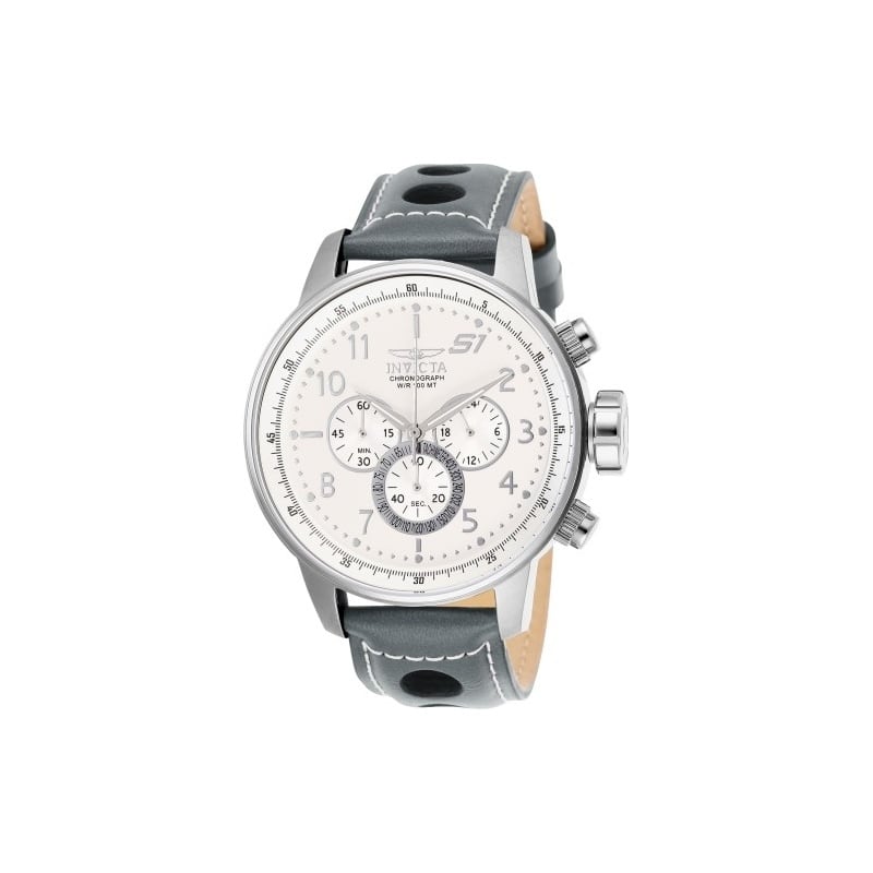 Invicta Men's 25723 S1 Rally Quartz Chronograph White Dial Watch - Black