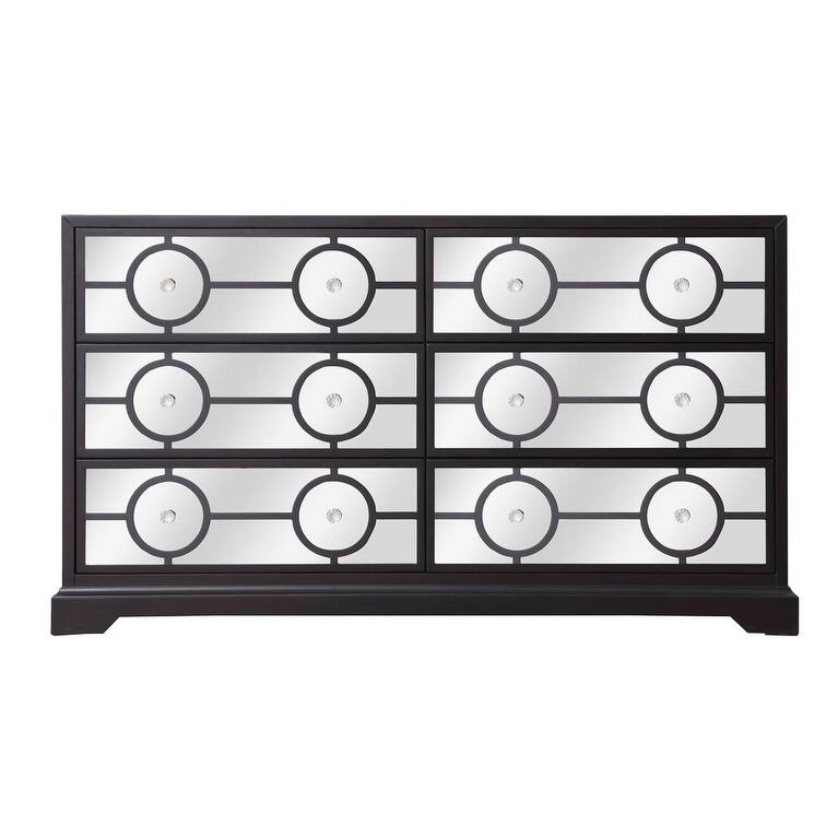 60 in. 6 Drawer Mirrored Cabinet