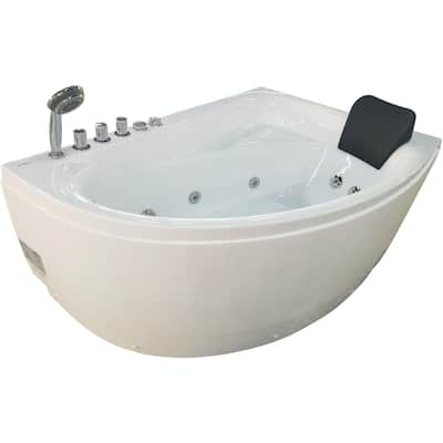 Eago 59" Acrylic Whirlpool Bathtub for Alcove Installations with