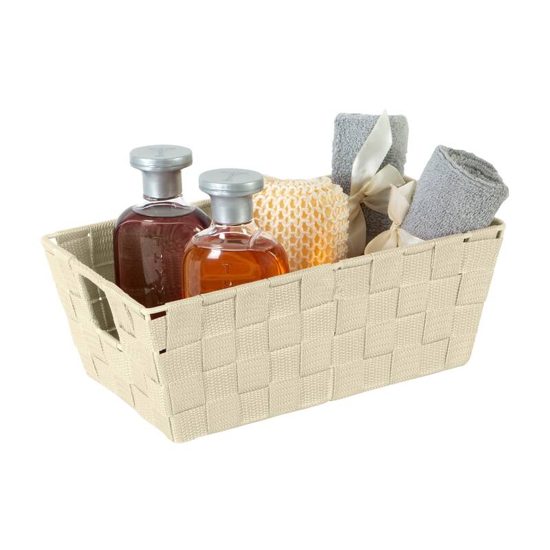 Simplify Small Woven Storage Shelf Bin in Ivory - 6.5"x11.4"x4.50"