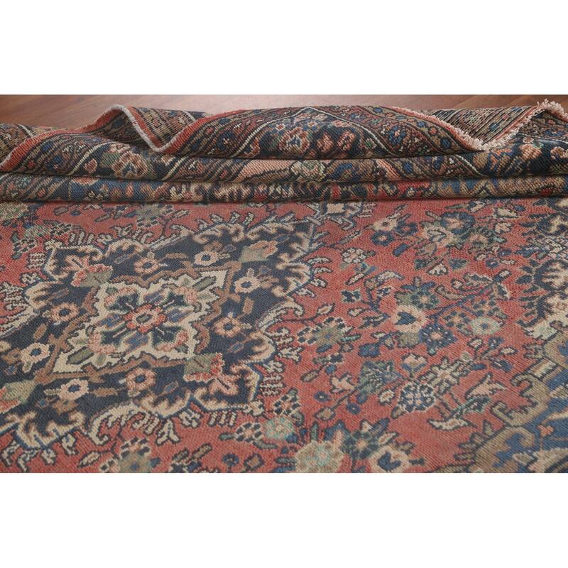 Hamedan Persian Vintage Rug Handmade Wool Carpet - 7'2"x 10'2"