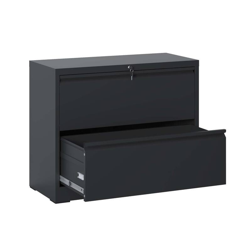 2 Drawer Lateral File Cabinet with Lock