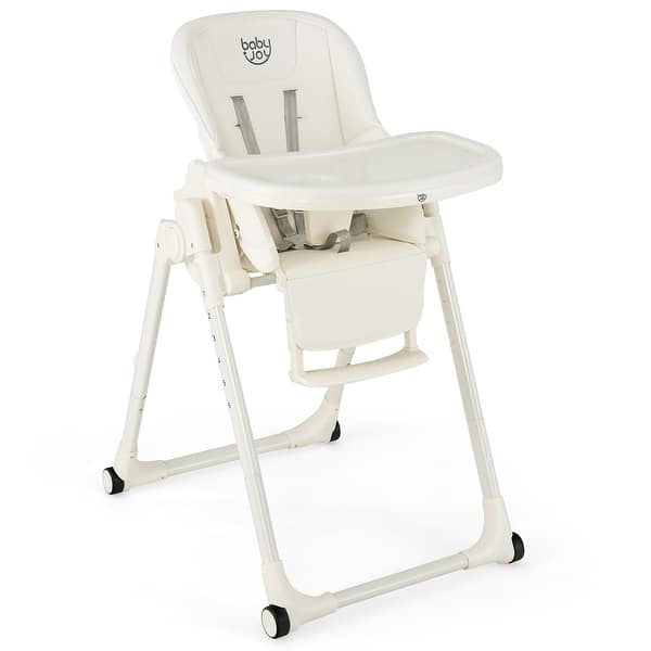 slide 2 of 25, Babyjoy 4-in-1 Foldable Baby High Chair Height Adjustable Feeding - 32'' x 23'' x 42'' Beige