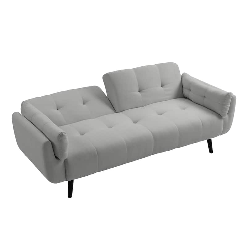 2Set Adjustable Backrest Convertible Futon Sleeper Couch
