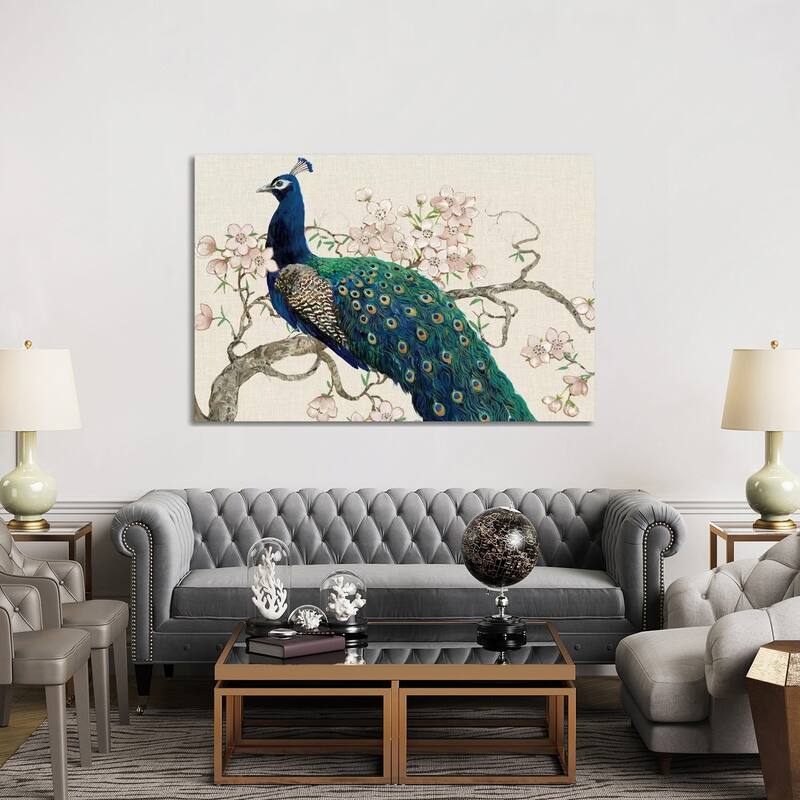 iCanvas "Peacock & Blossoms II" by Tim OToole Canvas Print