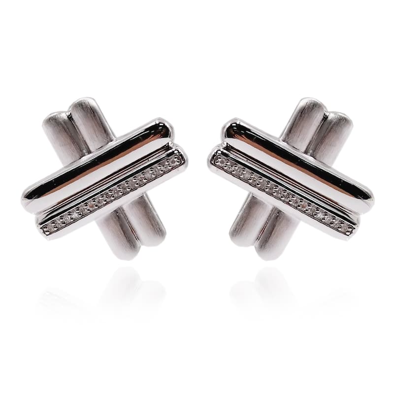 925 Sterling Silver Diamond Stud Earrings