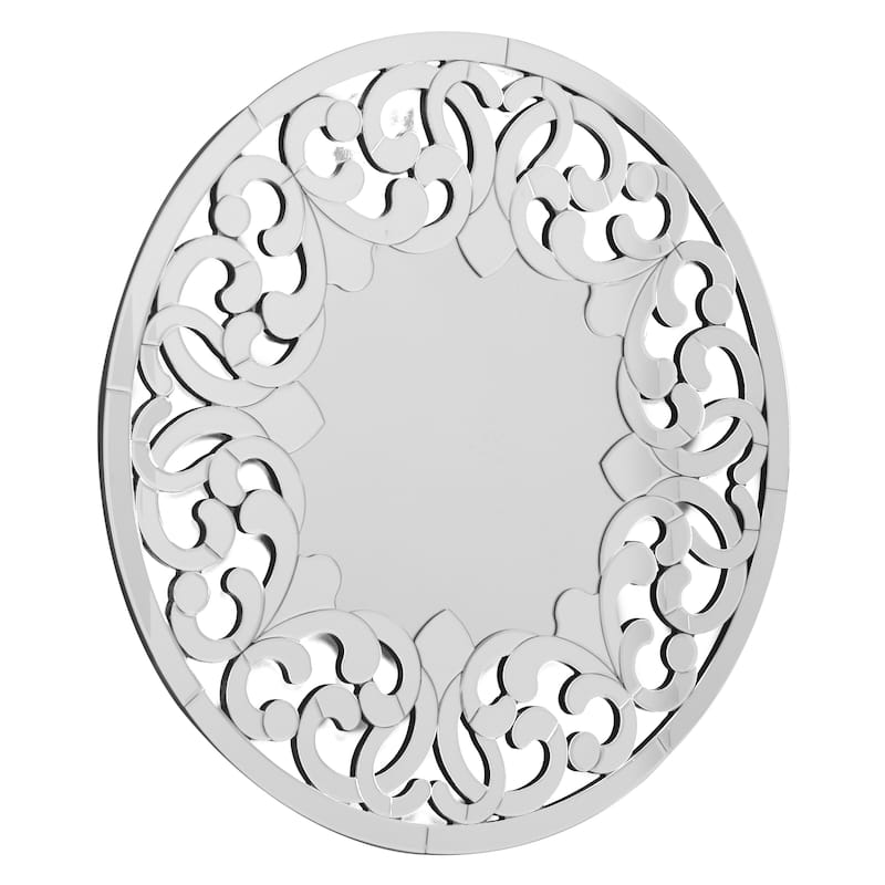Fancy Glass Wall Mirror - Silver