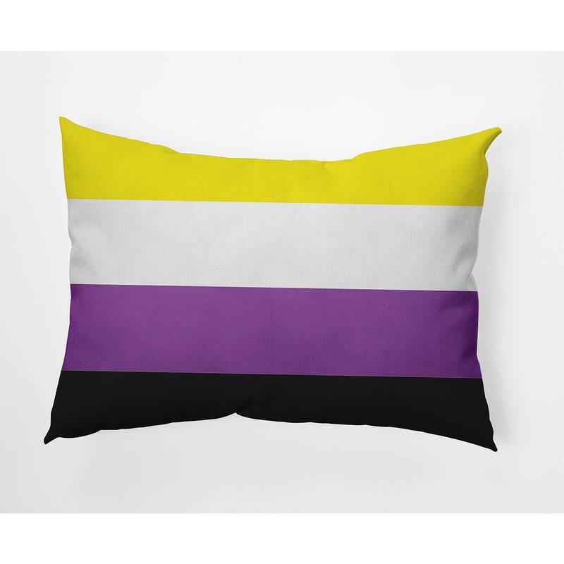 Pride Flag Outdoor Throw Pillow - 14" x 20" - Non-Binary