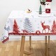 preview thumbnail 2 of 3, Ray Star Reindeer Vinyl Tablecloth Waterproof Stain Resistant 60 Round 60x84 60"Round