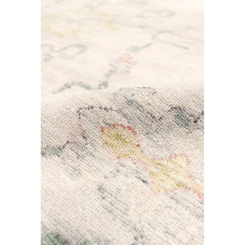 Pasargad Home Oushak Hand-Knotted Ivory Wool Area Rug - 10' 3" X 13' 0"