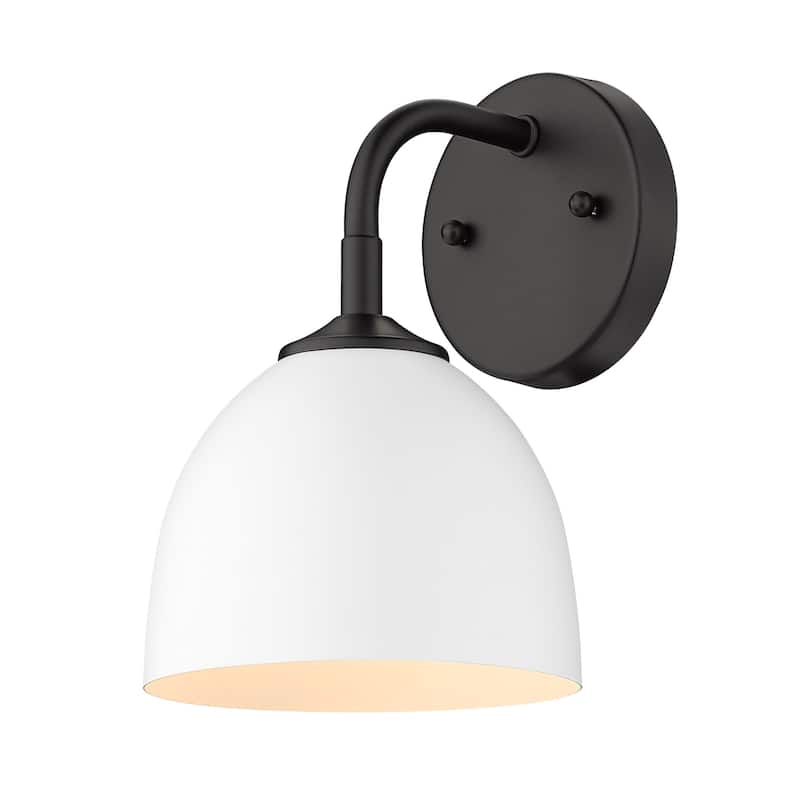 Zoey 1 Light Wall Sconce - Matte Black with Matte White
