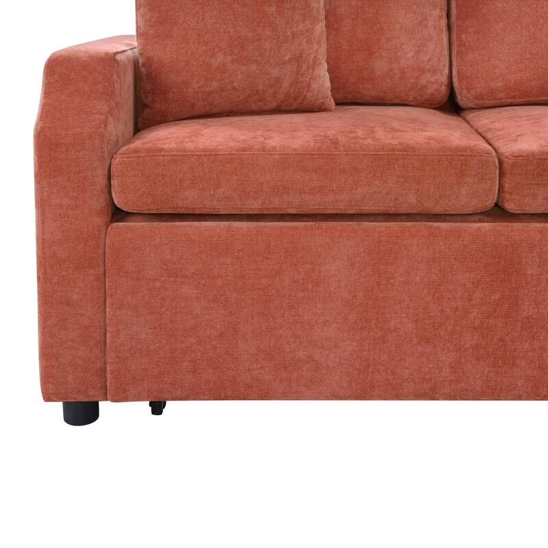 Sectional Sofa Bed L-shaped Sectional 81.9" Upholstered L-shaped Sofa with a Sofa Sleeper and a Hidden Storage Compartment