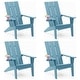 preview thumbnail 13 of 14, WINSOON All-Weather HIPS Outdoor Adirondack Chairs with Cup Holder (Set of 4) Light Blue