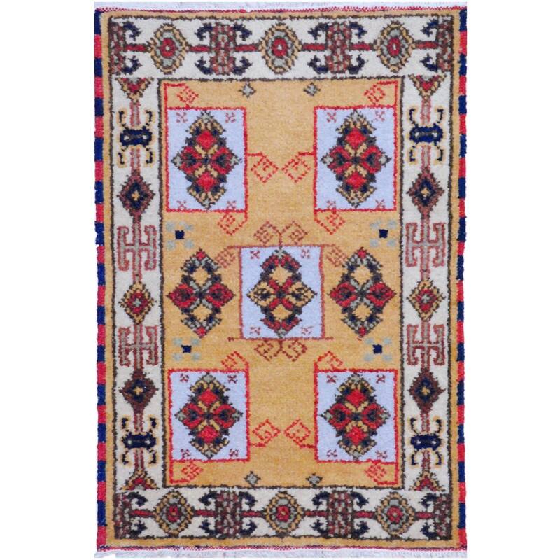 HERAT ORIENTAL Handmade Kazak Wool Rug - 2' x 3' - 2' x 3'