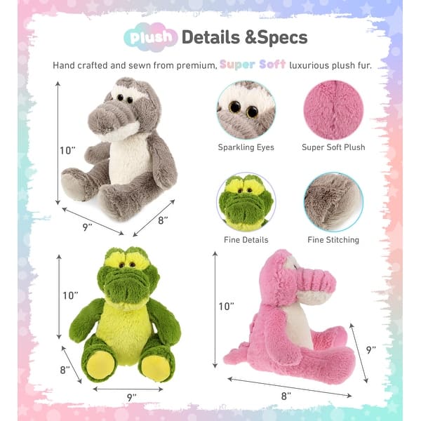 DolliBu Alligator Stuffed Animal - 28 Inch Super Soft Plush Toy For Kids & Adults