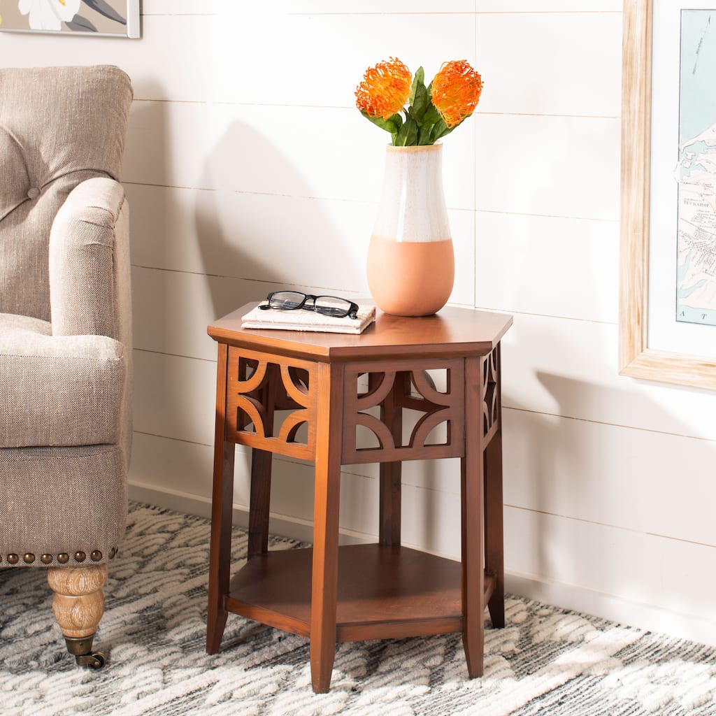 SAFAVIEH Aileen Bali Resorts Brown Hexagon End Table - 18.1" x 18.1" x 18.1" - 18Wx18Dx18H