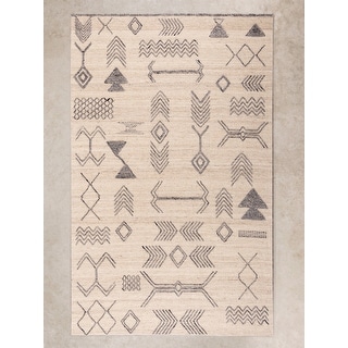 Lunar Patterned Wool Rug - 5 X 8