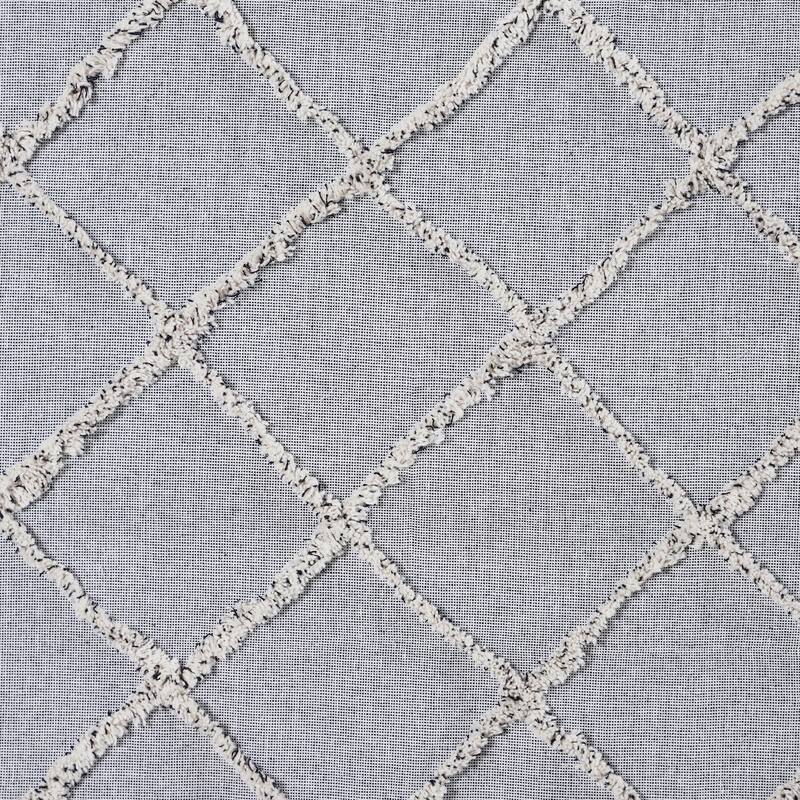 Frayed Lattice Creme & Black Panel Set of 2 84x40