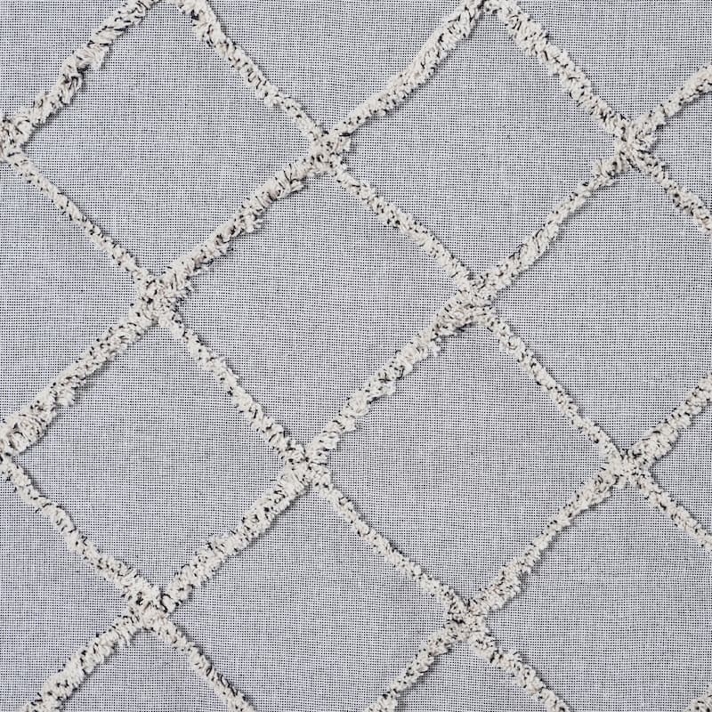 Frayed Lattice Creme & Black Valance 16x72 - M - Grey - M