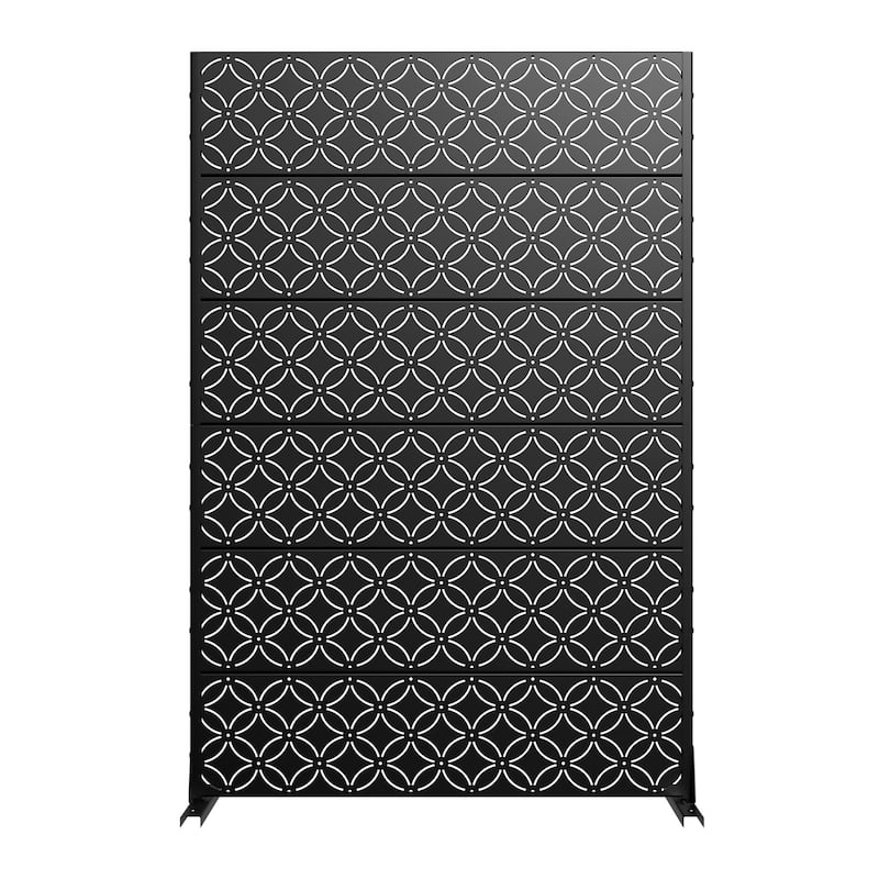 Dovelina 6ft.x 4ft. Outdoor Freestanding Metal Privacy Screen Decorative Garden Fence - 72"x47"