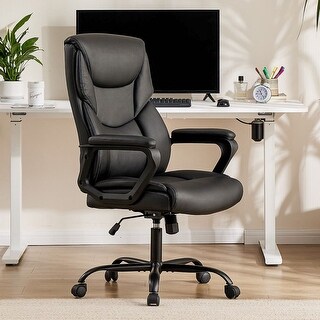 48-inch Mid-century Adjustable Swivel PU Leather Office Chair - Bed ...
