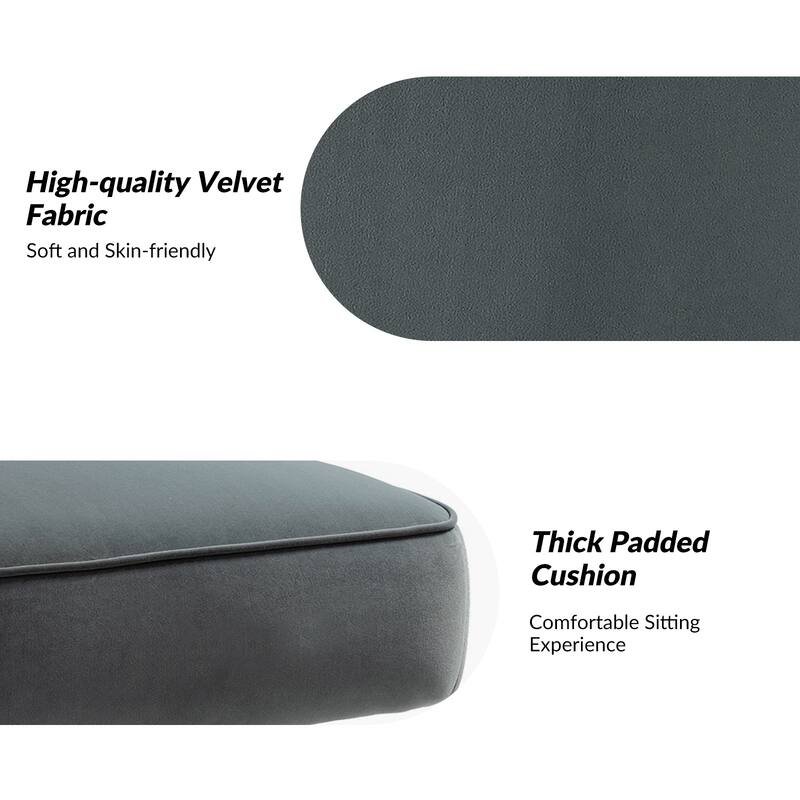 Barto Modern Velvet Tufted Side Chair with Golden Legs by HULALA HOME