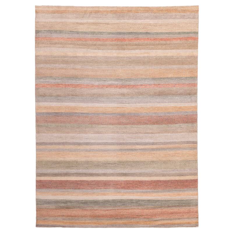 ECARPETGALLERY Hand-knotted Silk Shadow Multi Color Silk, Wool Rug - 9'1 x 12'2