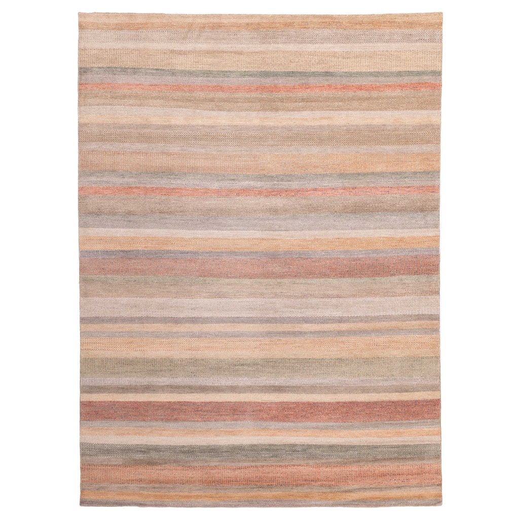 ECARPETGALLERY Hand-knotted Silk Shadow Multi Color Silk, Wool Rug - 9'1 x 12'2