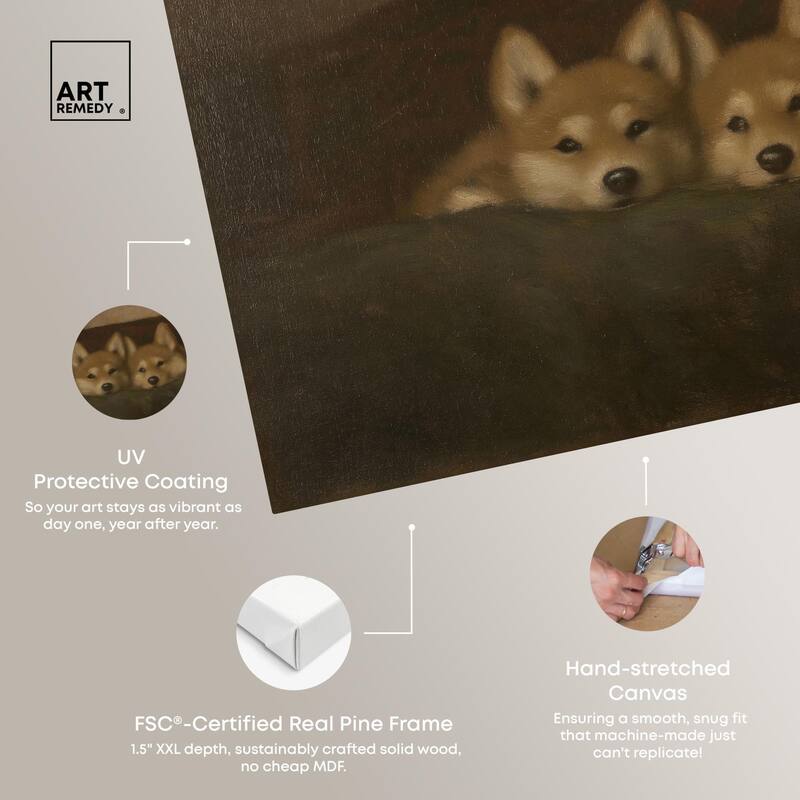 Rustic Dog Days Canvas by Art Remedy, Gallery Wrapped