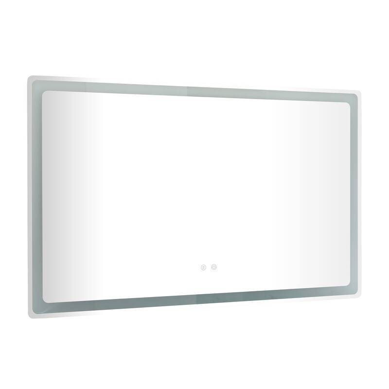 Clear Glass Modern Rectangle LED Mirror - MULTIPLE SIZES